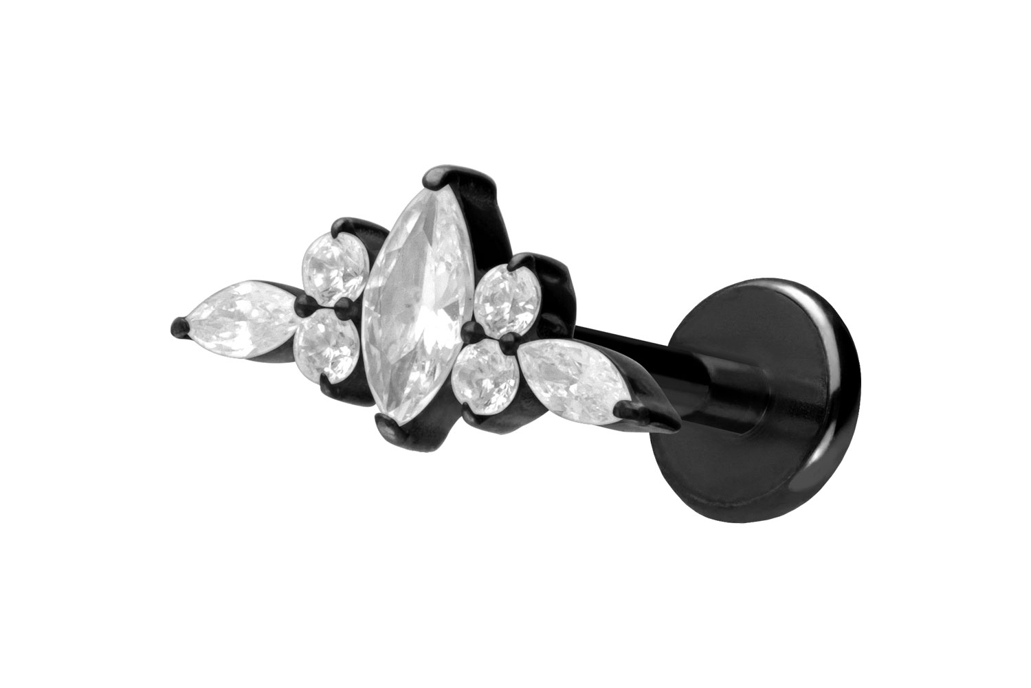 Titan Labret Piercing mit Push Fit DESIGN